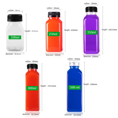 Bottiglia di plastica per animali da compagnia Succo di bevande con tappo a vite Per bevande 4oz 8oz 12oz 16oz