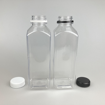 8oz 16oz contenitore di succo di plastica trasparente quadrato con tappo PP