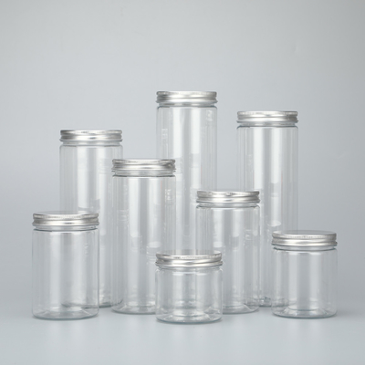 customisato 100ml 200ml 8oz 300ml 12oz 500ml trasparente bianco nero ambra bocca larga contenitori cosmetici di plastica vaso per animali con allume