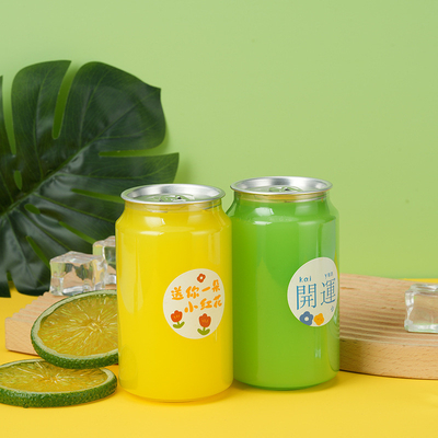 Barattolo ergonomico in plastica da 330 ml con anello di trazione