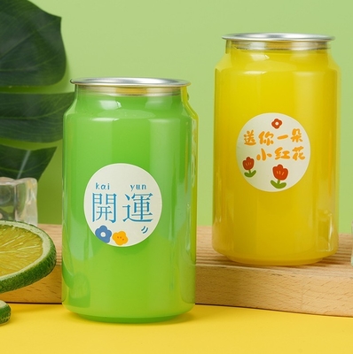 Barattolo ergonomico in plastica da 330 ml con anello di trazione