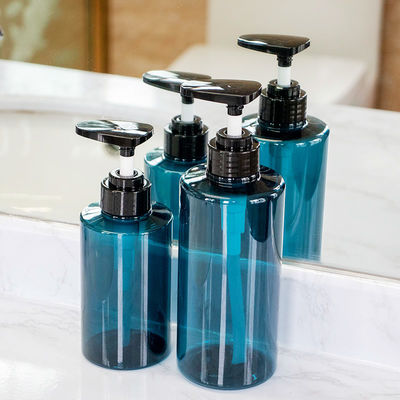 Flaconi rotondi in plastica per lozioni con corpo in PET resistente e tappo in plastica con finitura UV galvanica, adatti per prodotti per la cura della pelle