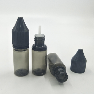 10 ml di bottiglie di plastica trasparenti per animali domestici con tappo bianco/nero anti-manipolazione