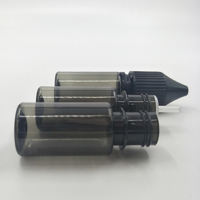 10 ml di bottiglie di plastica trasparenti per animali domestici con tappo bianco/nero anti-manipolazione