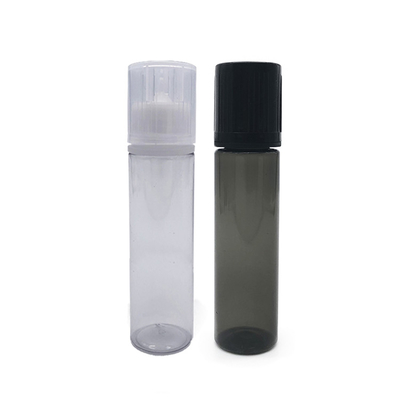 Bottiglia di plastica a coperchio piatto da 10 ml di colore nero traslucido