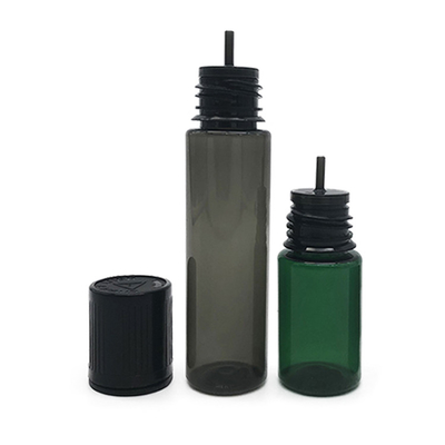 Bottiglia di plastica a coperchio piatto da 10 ml di colore nero traslucido