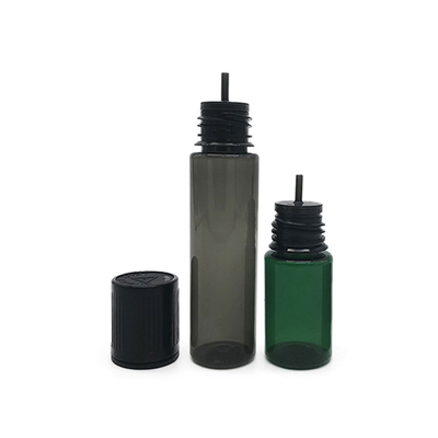 Bottiglia di plastica a coperchio piatto da 10 ml di colore nero traslucido