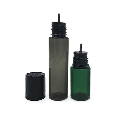 Bottiglia di plastica a coperchio piatto da 10 ml di colore nero traslucido
