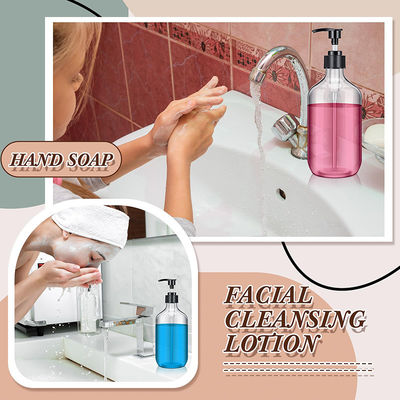 Bottiglie di lozione di plastica da 120 ml 250 ml 300 ml 500 ml con chiusura a chiusura flessibile e varietà di plastica PMMA durevole per prodotti per la cura della pelle