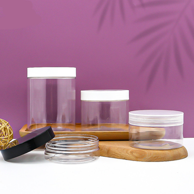 Contenitore per maschera per il viso per la pulizia del corpo cosmetica vuota per uso alimentare contenitore PET trasparente da 30 ml 500 ml vaso di plastica con coperchio