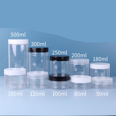 Contenitore di plastica trasparente da 280 ml Bottiglia cosmetica con coperchio