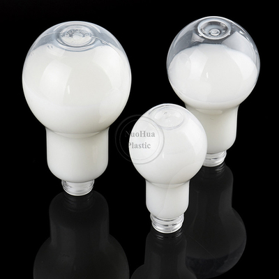 Coppa di lampadina con coperchio di paglia per le feste Bottiglie in forma di lampadina di plastica Fondo luminoso LED Lampade ricaricabili
