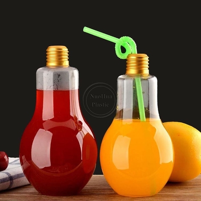 Bottiglie di tè di latte di plastica trasparente di medie dimensioni con manico di 0,5 kg di capacità quadrata di forma rotonda