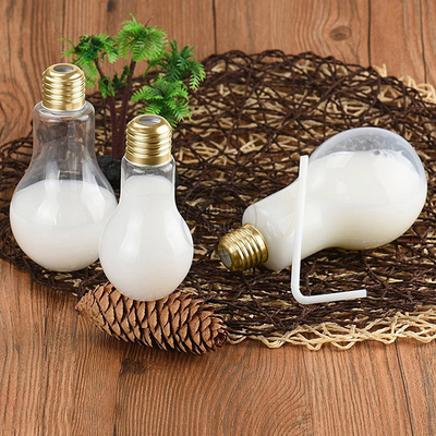 Bottiglie di tè di latte di plastica trasparente di medie dimensioni con manico di 0,5 kg di capacità quadrata di forma rotonda
