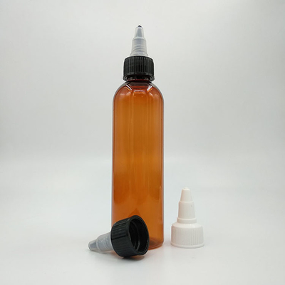 Bottiglie di plastica a vite con etichetta personalizzata e rifinitura del collo a vite