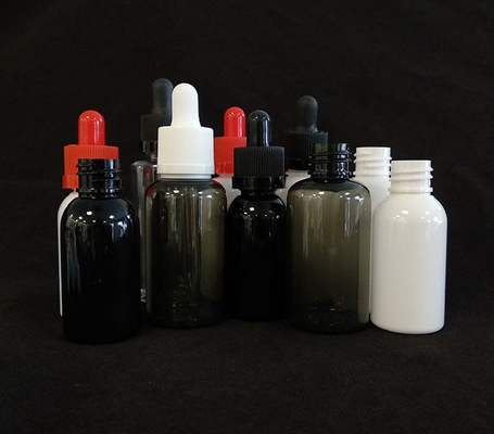 Confezione di bottiglie per gocce con logo personalizzato trasparente nero varie dimensioni 10ml-120ml superficie liscia 5000pcs Stampa