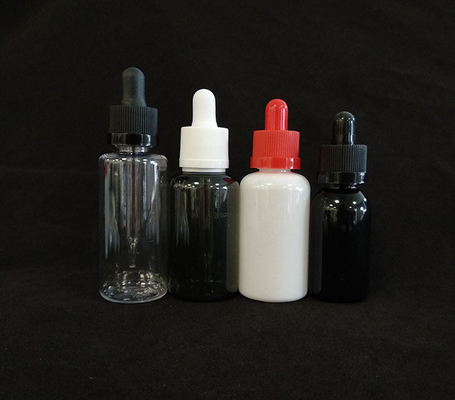 Confezione di bottiglie per gocce con logo personalizzato trasparente nero varie dimensioni 10ml-120ml superficie liscia 5000pcs Stampa