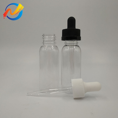 15ml Logo personalizzato Bottiglie di plastica per goccioline Superficie liscia Trasparente Nero Personalizzare