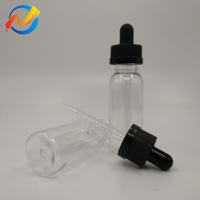 15ml Logo personalizzato Bottiglie di plastica per goccioline Superficie liscia Trasparente Nero Personalizzare