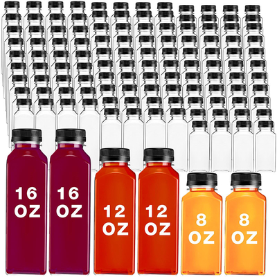 Modern Square Round Plastic Bubble Tea Jugs con manico Chiusura impermeabile 120ml-500ml Capacità