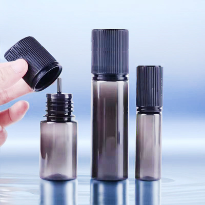 Proof Child Round Transparent E Liquid Bottles Custom Logo Screen Printing Tipo collo