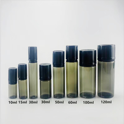 Bottiglie per gocciolante liquido in PET da 10 ml a 100 ml Stampa a schermo con logo personalizzato Forma rotonda