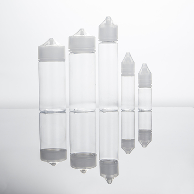 Bottiglie con logo personalizzato per liquidi e bottiglie liquide con tappo a vite trasparente contenitore di succo di vape