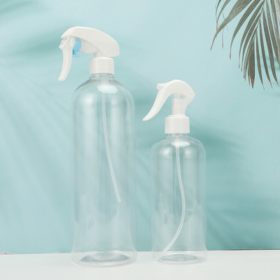 Bottiglie di lozione di plastica trasparente con tappo bianco e colletto elettroplata UV