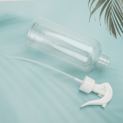 Bottiglie di lozione di plastica trasparente con tappo bianco e colletto elettroplata UV
