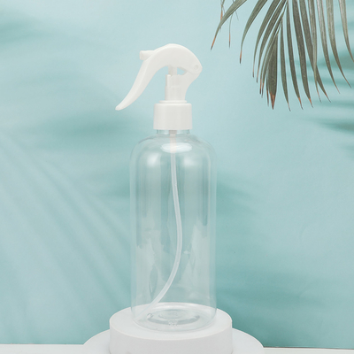 Bottiglie di lozione di plastica trasparente con tappo bianco e colletto elettroplata UV