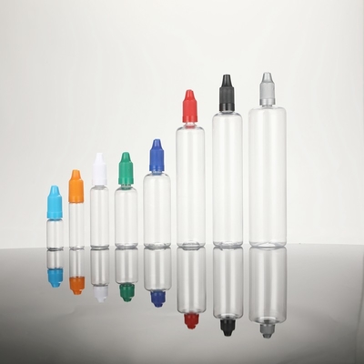 Bottiglia per gocciolante liquido PET trasparente personalizzata con tappo a vite a prova di bambino