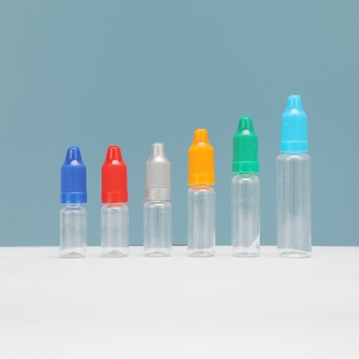 Bottiglie per liquidi in PET stampate su misura di forma rotonda con tappo a vite a prova di bambini