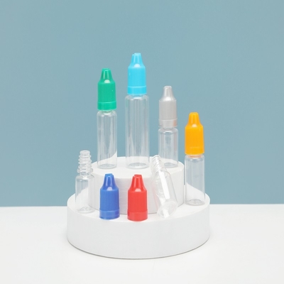 Bottiglie per liquidi in PET stampate su misura di forma rotonda con tappo a vite a prova di bambini