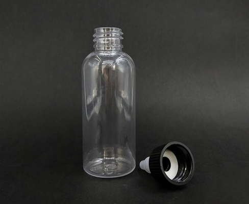 Bottiglie di plastica trasparente con tappo a vite con sigillo personalizzabile per lo stoccaggio di liquidi
