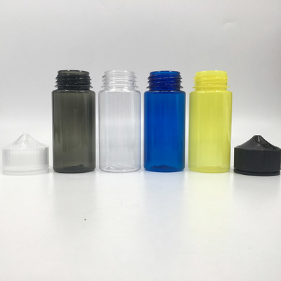 Bottiglia di liquido Round E personalizzata con collo a prova di bambino trasparente color screen stampato logo