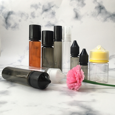 Bottiglia liquida PET E trasparente Stampa personalizzabile Colore a vite Chiusura per succo di vaping