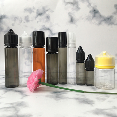 Bottiglia liquida PET E trasparente Stampa personalizzabile Colore a vite Chiusura per succo di vaping
