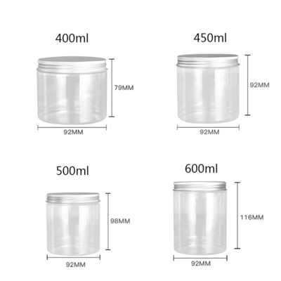 Contenitori di barattoli di plastica personalizzabili da 5 oz con sigillo in foglio di alluminio per lo stoccaggio personalizzato