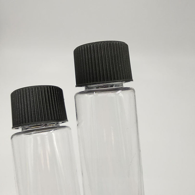 Bottiglie di plastica trasparente con tappo a vite con pannello di etichetta personalizzato e stampa