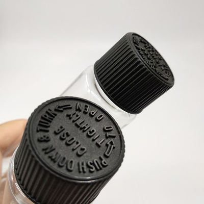 Bottiglie di plastica trasparente con tappo a vite con pannello di etichetta personalizzato e stampa