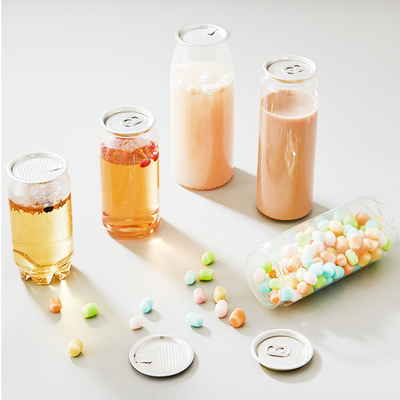 Contenitori di bevande in plastica 330 ml 500 ml Sode da bere per caffè Latte con coperchio