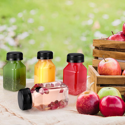 Bottiglie di tè di latte di plastica a prova di perdite di forma rotonda quadrata 120ml-500ml Capacità