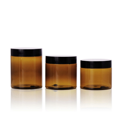Vaso di plastica trasparente con coperchio 4 oz coperchio nero trasparente 50g 100g 150g 200g pet 8 oz vaso di plastica cosmetica per crema