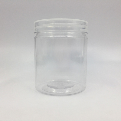 Contenitori di barattoli di plastica personalizzabili con loghi stampati e opzioni di coperchio