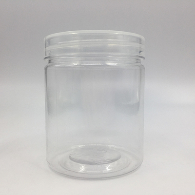 Contenitori di barattoli di plastica personalizzabili con loghi stampati e opzioni di coperchio