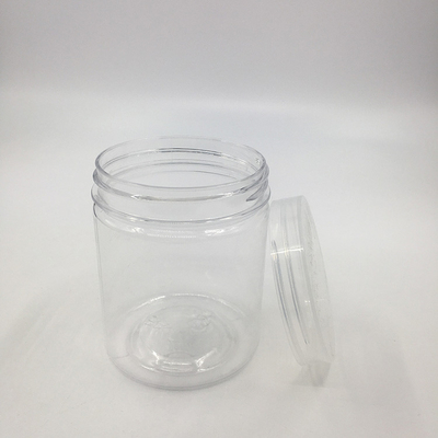 Contenitori di barattoli di plastica personalizzabili con loghi stampati e opzioni di coperchio
