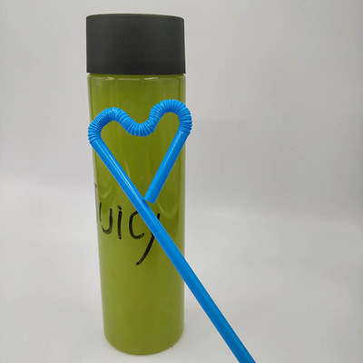 Moderne bottiglie di tè al latte a prova di perdite in plastica trasparente con maniglia