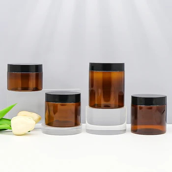 PET 1oz 2oz 4oz 6oz 8oz 12oz 16oz Bottoni di plastica a bocca larga con coperchio in alluminio