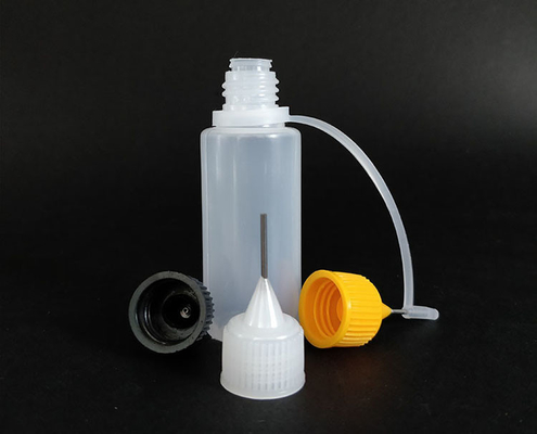 Bottine per goccioline in vetro trasparente da 10-120 ml con tappi a vite Stampa su misura nera / trasparente