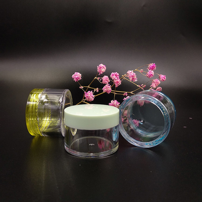 Contenitore cosmetico in plastica liscia trasparente con guarnizione sensibile alla pressione